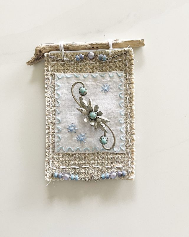 Starlit Keepsake — Original Hand Appliqué & Embroidery Wall Hanging Starlit Keepsake — Original Hand Appliqué & Embroidery Wall Hanging