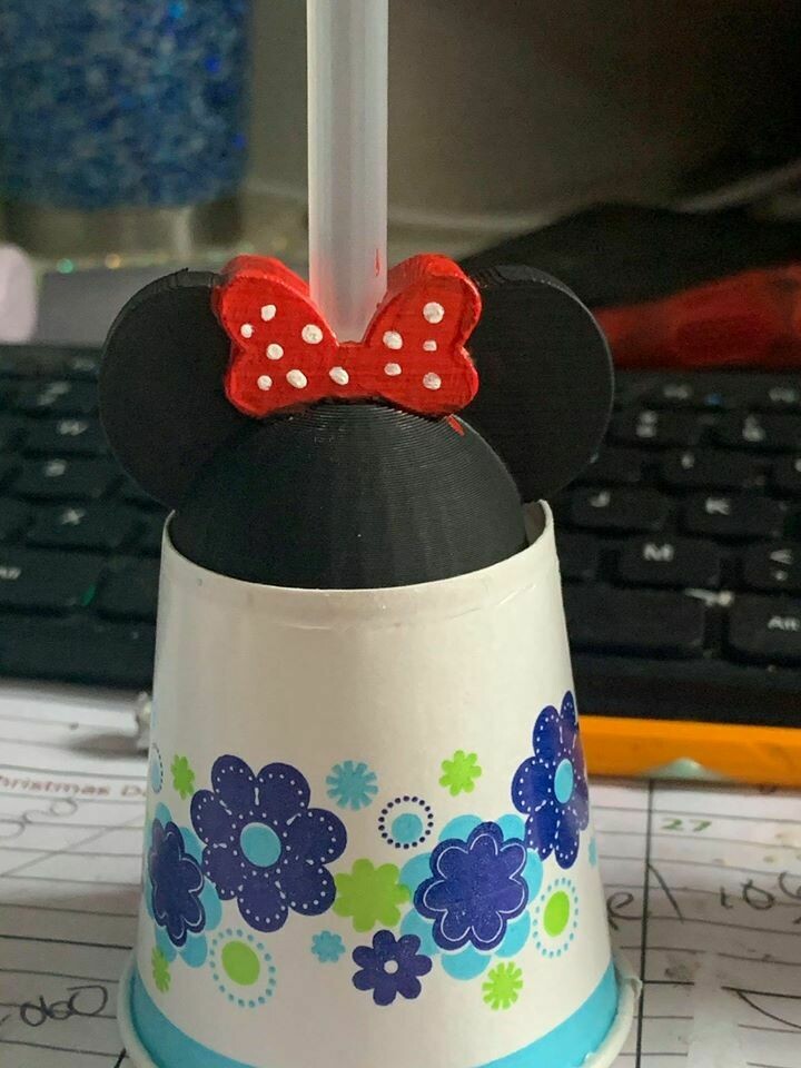 3D Printed Minnie Straw Topper