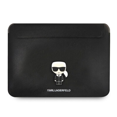 Karl Lagerfeld 14 Inch Laptop and Tablet Sleeve - Saffiano Ikonik - Black