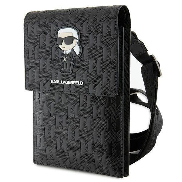 Karl Lagerfeld Universal phone pouch - Monogram - Ikonik - Black