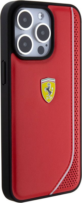 IPHONE 15 PRO MAX - PU LEATHER RED REFLECTIVE LINE DESIGN - FERRARI