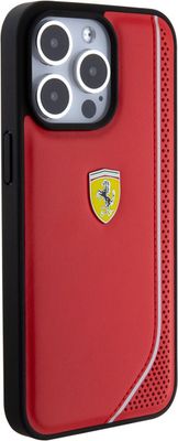 IPHONE 15 PRO MAX - PU LEATHER RED REFLECTIVE LINE DESIGN - FERRARI