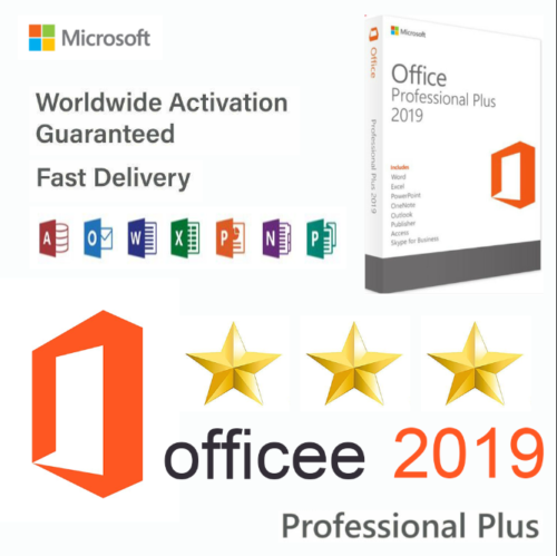 MS Office 2019 Professional Plus 32/64 Bit 1PC Key for Windows 10