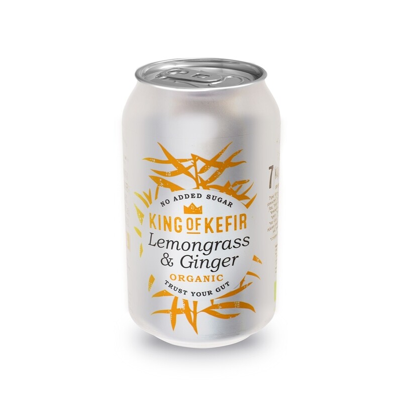 King of Kefir Organic Lemongrass & Ginger, 12 x 330ml cans