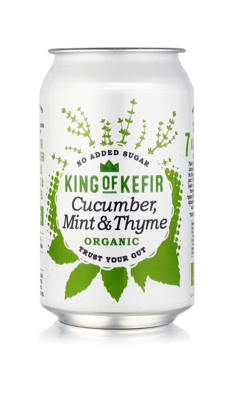 King of Kefir Organic Cucumber Mint & Thyme, 12 x 330ml cans