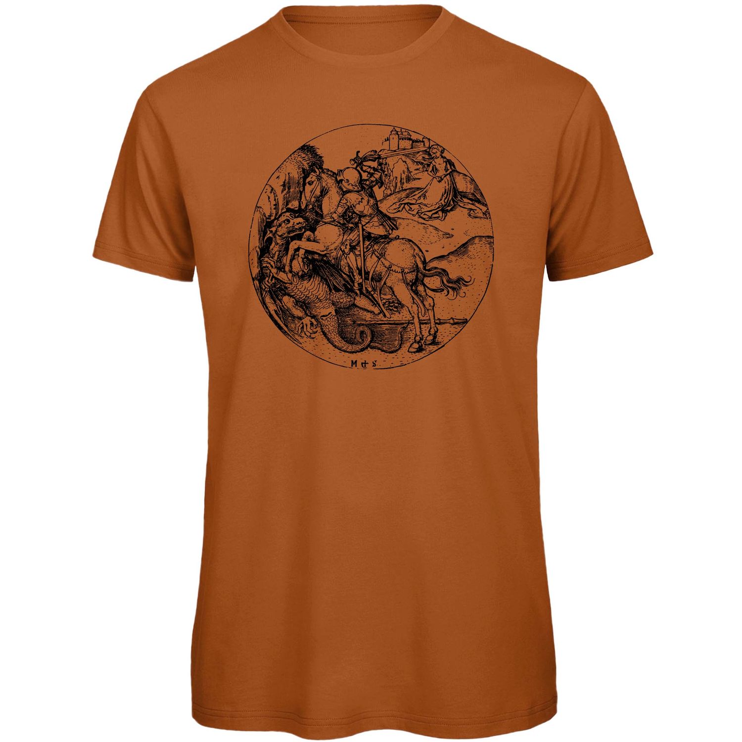 Bio T- Shirt Siebdruck, St. Georg, Farbe: rost