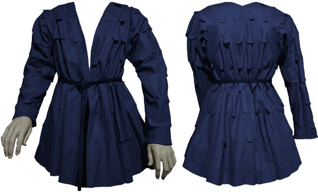 gezaddelte Mittelalterjacke - blau