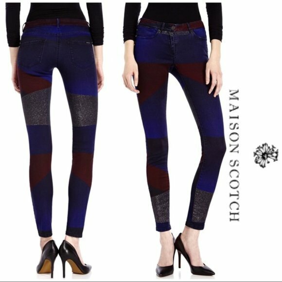 MAISON SCOTCH MULTI COLORBLOCK DENIM JEANS