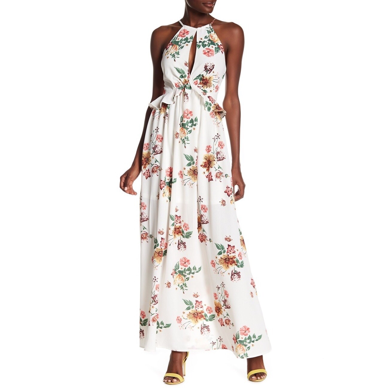 Very J White Floral Maxi Dress