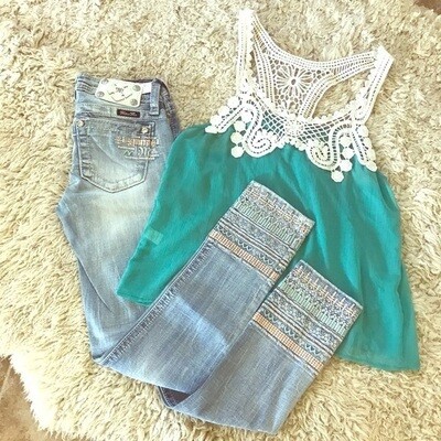 MISS ME - SKINNY - LT WASH - EMBROID HEM MISS ME - SKINNY - LT WASH - EMBROID HEM