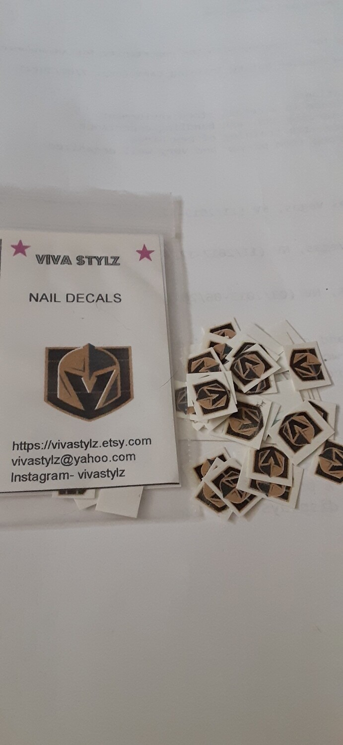 Vegas Knights nail decals