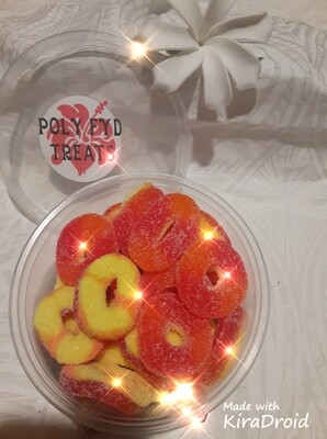 Peach rings with Lihing mui/Lemon peel