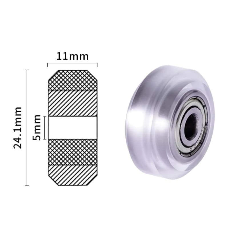 Clear Polycarbonate V-groove Wheel Pulley