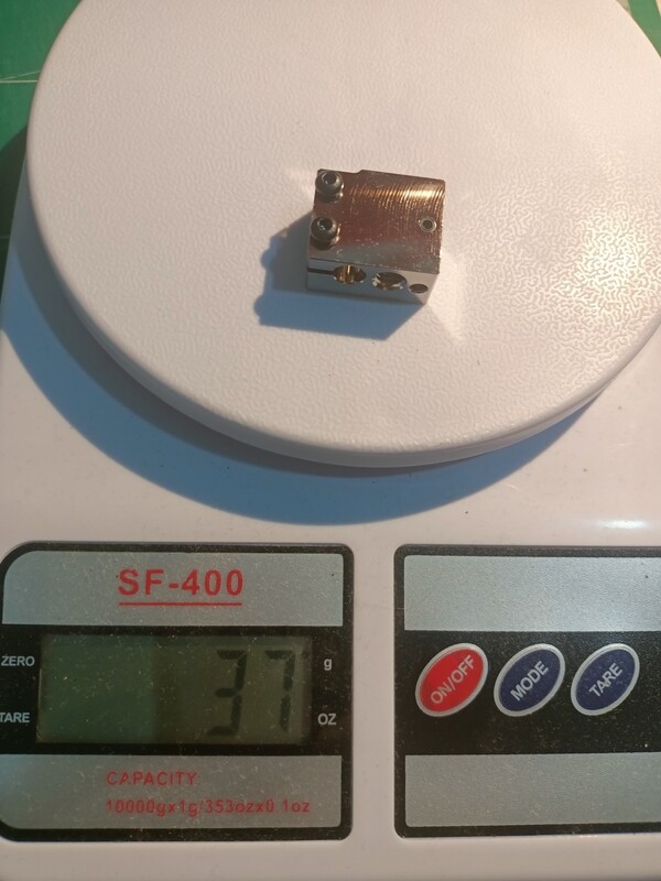 2 piece, Hot end set. P100 style Plated copper Block, Cartridge thermistor 290c 1%,