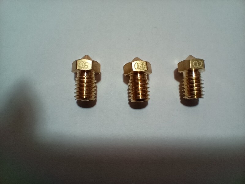 High quality E3d V6 style Nozzles. 1.75mm 0.4. They are for the V6 block NOT Volcano block
