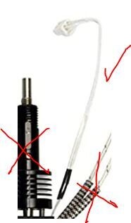 Tenlog D3 Thermistor. complete with XHB clip connector