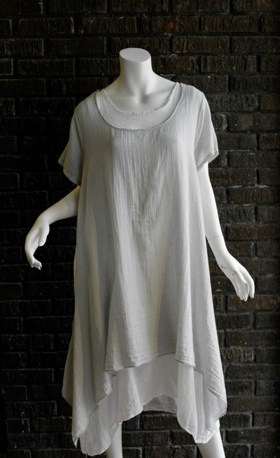 CW6991 silver 2pc linen dress