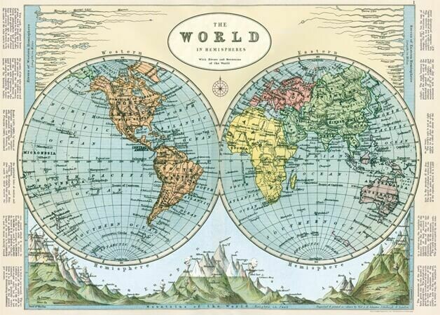 World Hemispheres Map-hem2 /#7