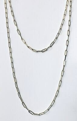 double layer clip chain necklace 14" & 18" 14k gold plate brass