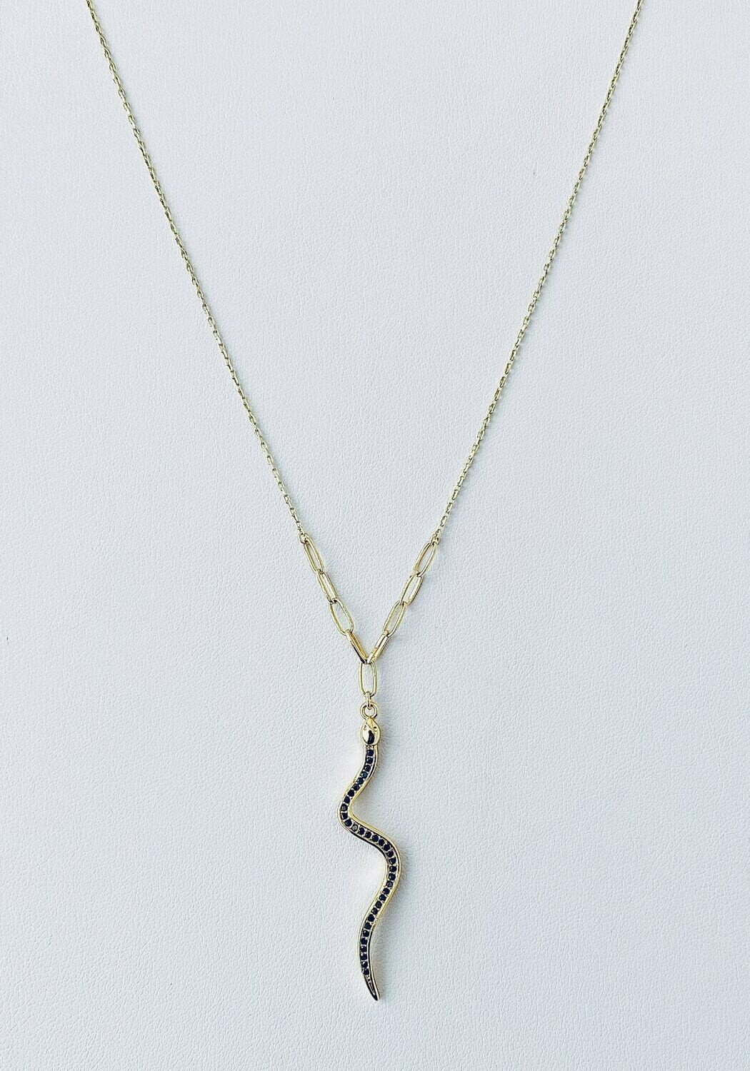 14k Gold Plate Sterling Silver Snake Necklace