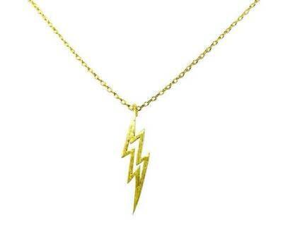 Lightning Rod 16" Long 14k Gold Plate Brass Necklace/20206