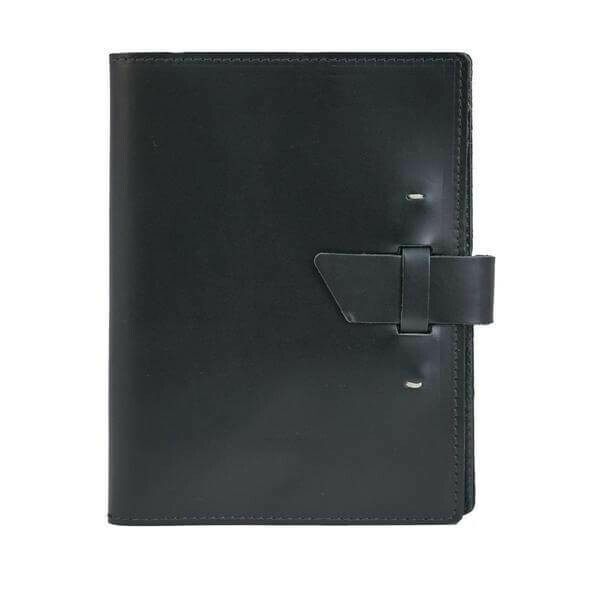 Leather Machine Stitched, refillable 6.75"x8.75"-Black
