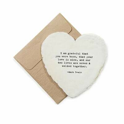 Mini Heart Shaped Card & Envelope-I am grateful that you're born,