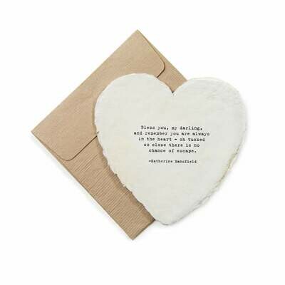 Mini Heart Shaped Card & Envelope-Bless you, my darling,