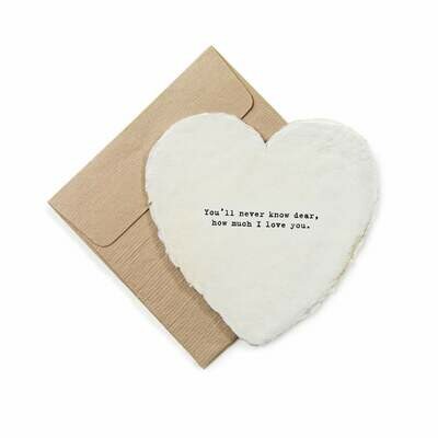 Mini Heart Shaped Card &  Envelope-You'll never know dear,