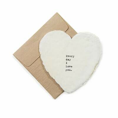 Mini Heart Shaped Card & Envelope-Every day I love you.
