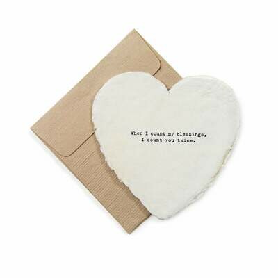Mini Heart Shaped Card & Envelope-When I count my blessings