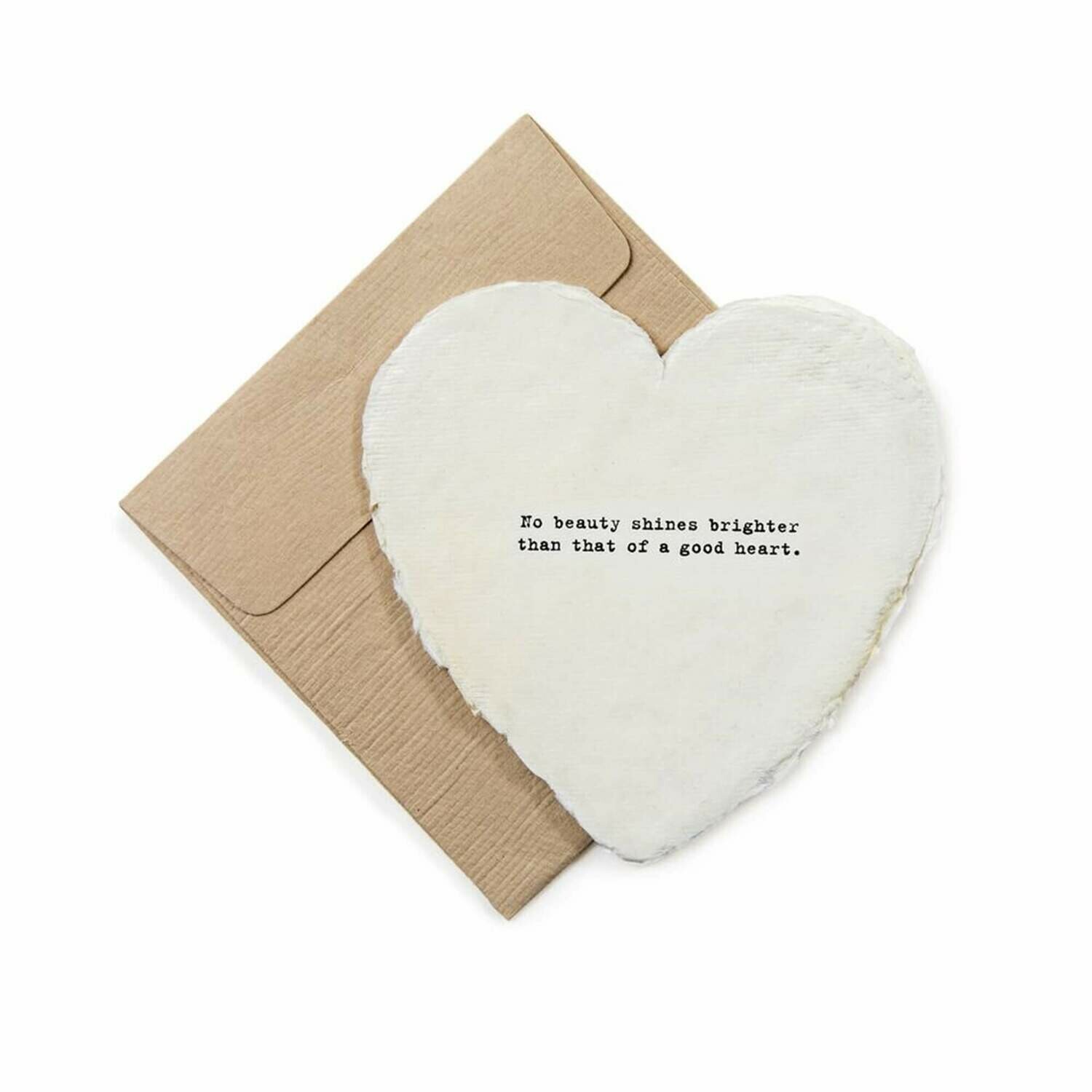 Mini Heart Shaped Card & Envelope-No beauty shines brighter