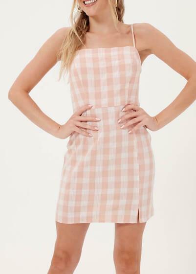 Pink Check Cami Dress