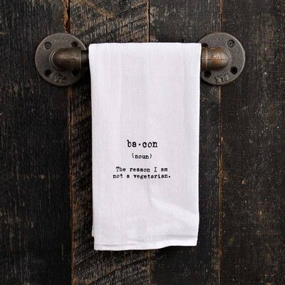 Bacon - The Reason I Am Not A Vegetarian hand Printed Towel