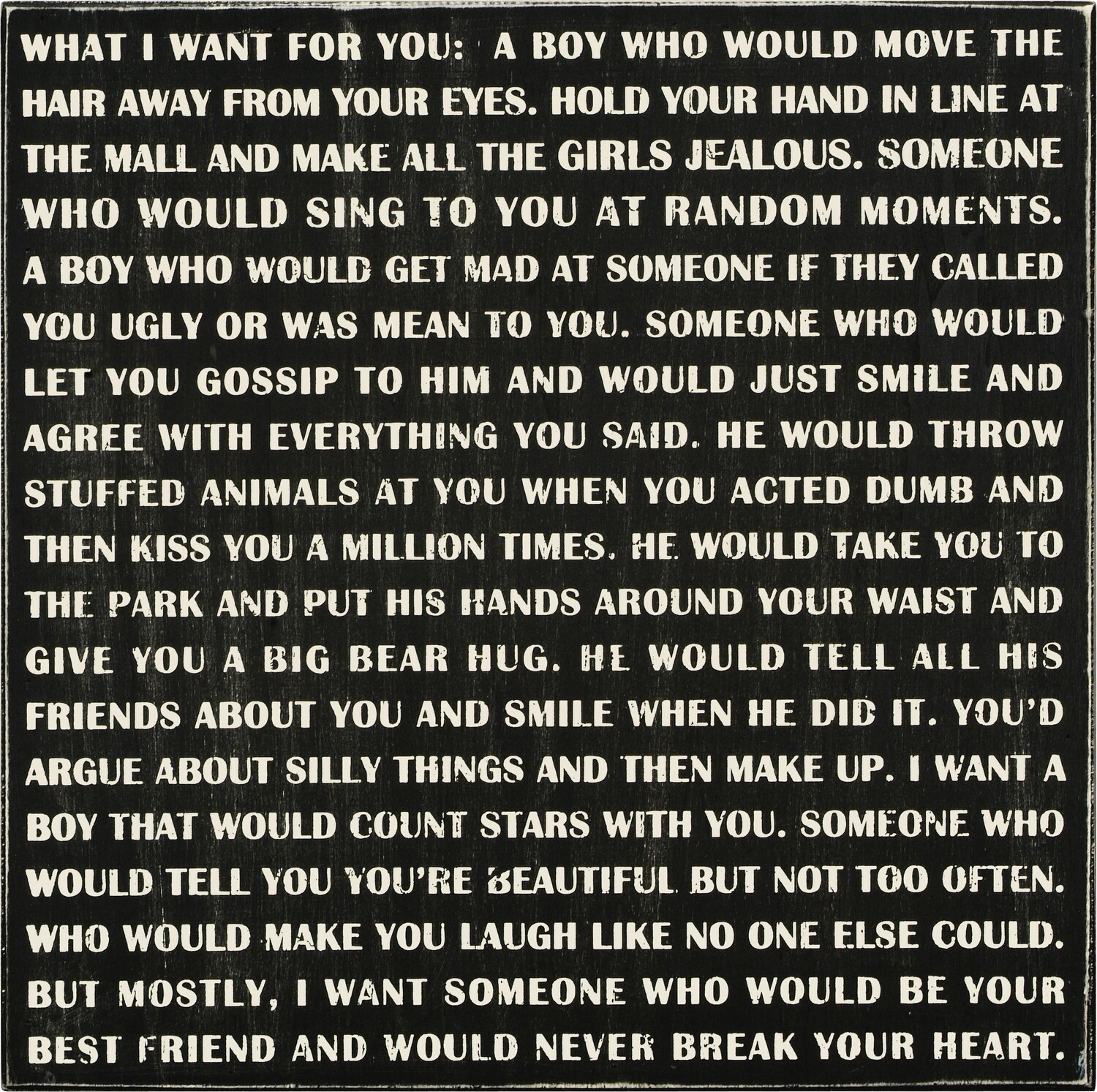 What I Want For You: A Boy