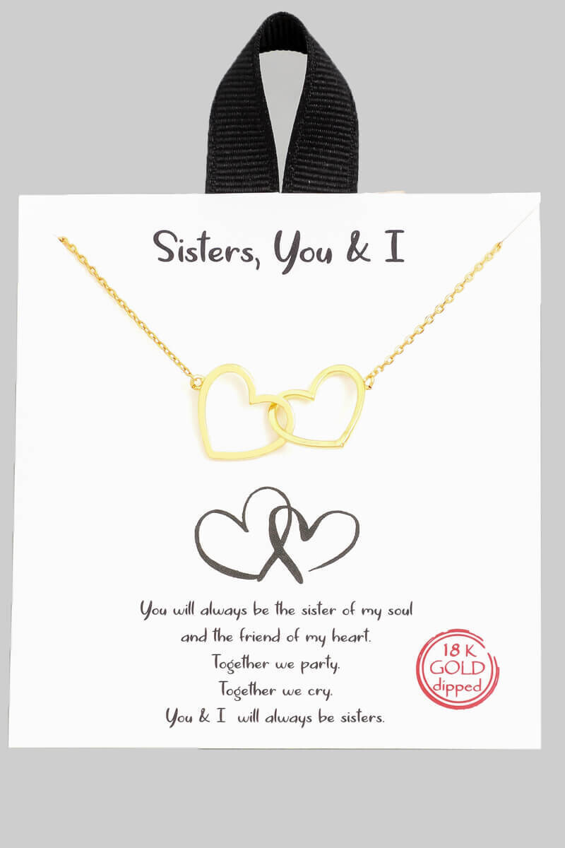 "Sisters Heart" Gold-dipped Necklace