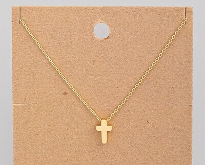 18K Gold Dipped Chunky Cross Necklace