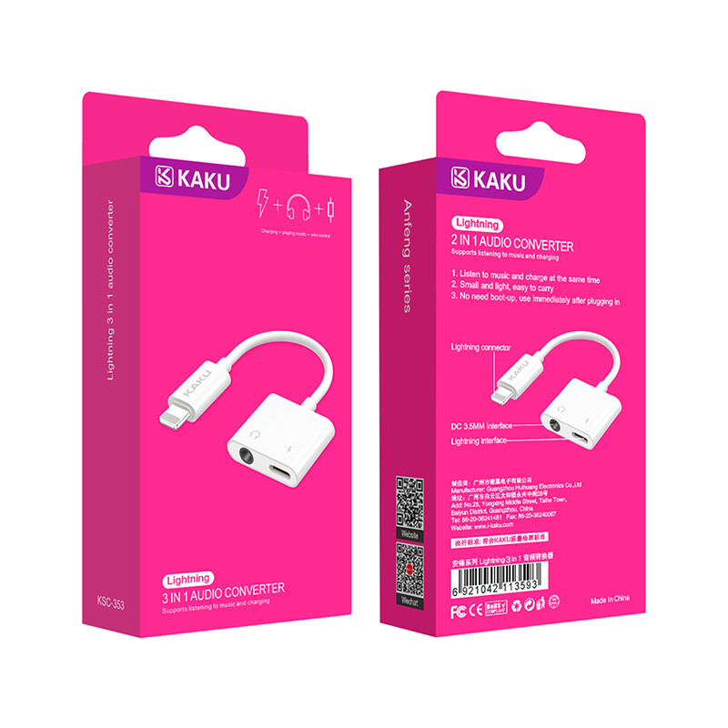 Kaku 2 in 1 Lightning to Audio Converter, KSC-353 ANFENG