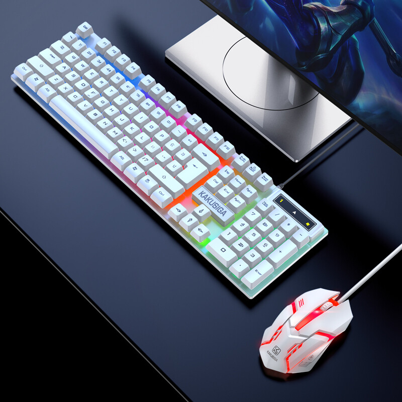 Kaku Fashion Colorful Keyboard And Mouse Set, White, KSC-734 GUA