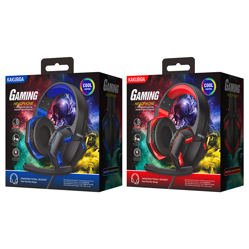 Kaku Competitive Gaming Wired Headset, Black-red, KSC-713 ZHANHU