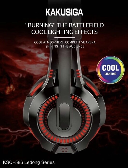Kaku Competitive Gaming Wired Headset, Black-Blue, KSC-586 LEDON