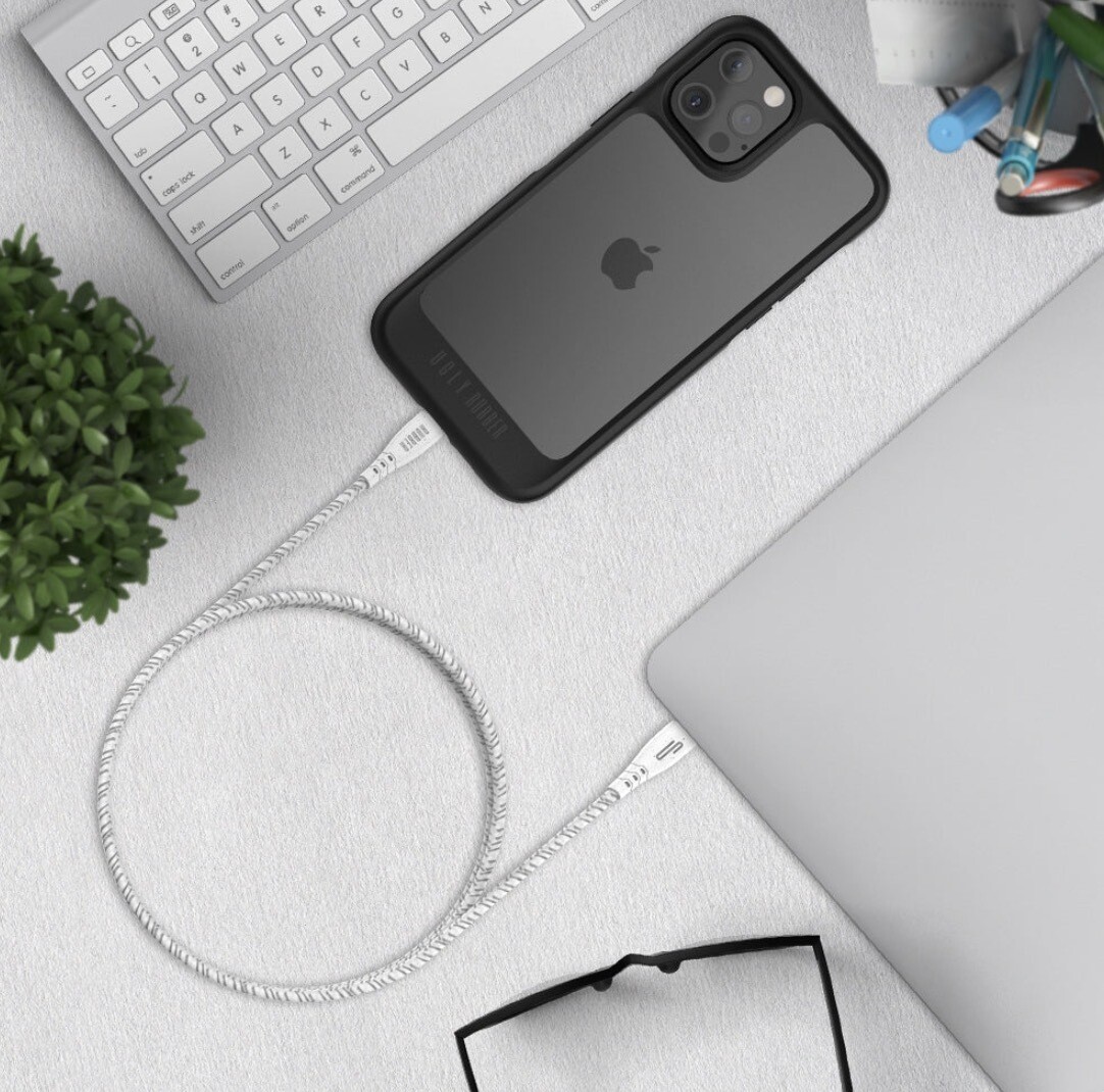 Ugly Rubber USB-C to Lightning Cable (1.2 Meter), White (MFI)
