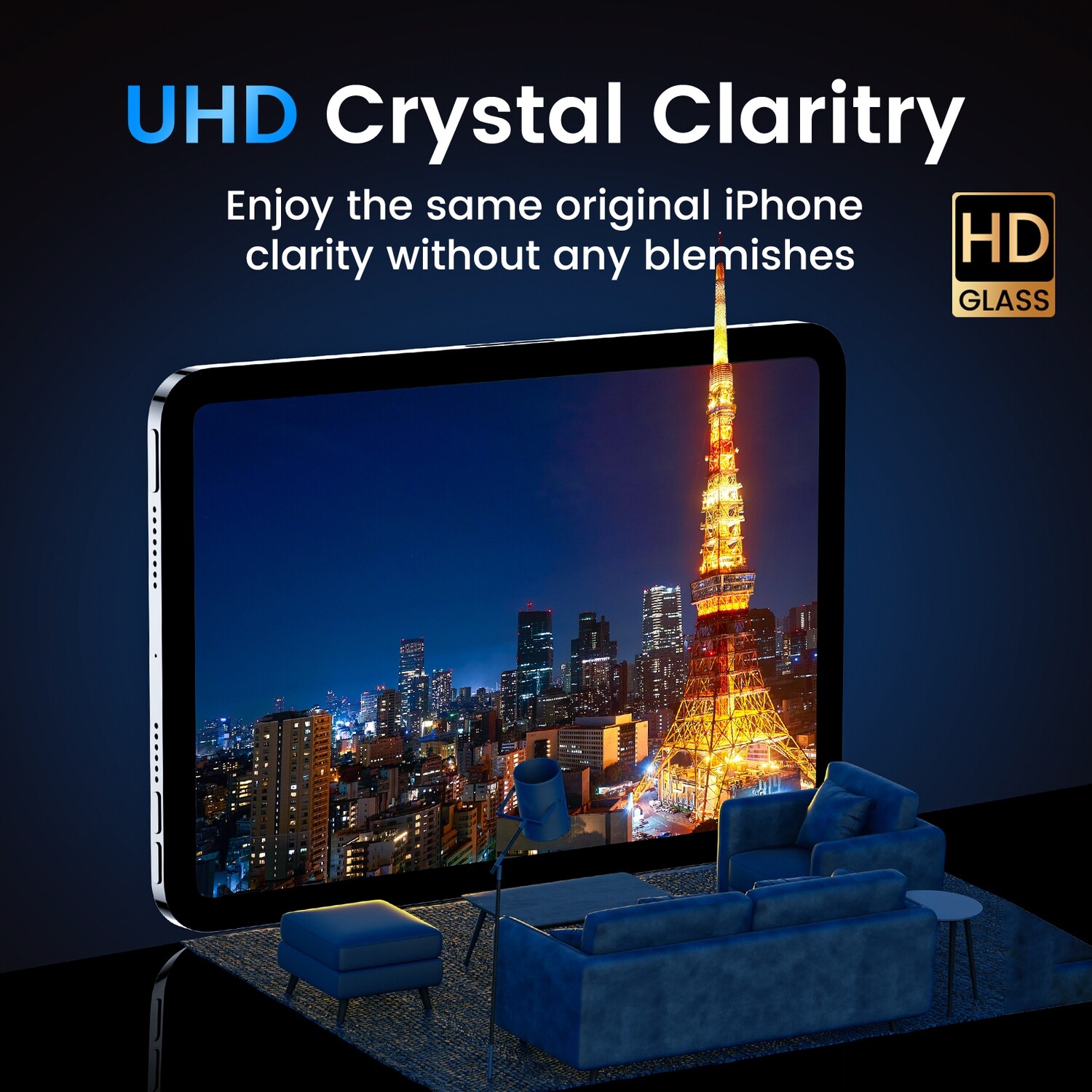 311195-TDG iPad 10.9/11 Tempered Glass, 2.5D Clear