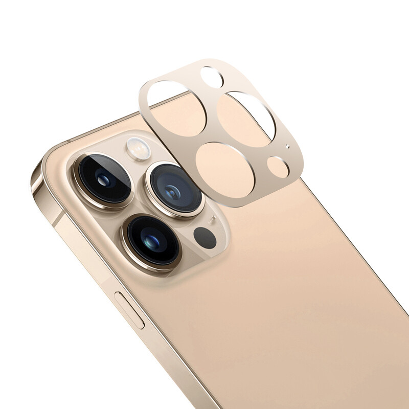 TDG iPhone 12 Pro Max Lens Protector, Blue/Gold (Lens Protector)