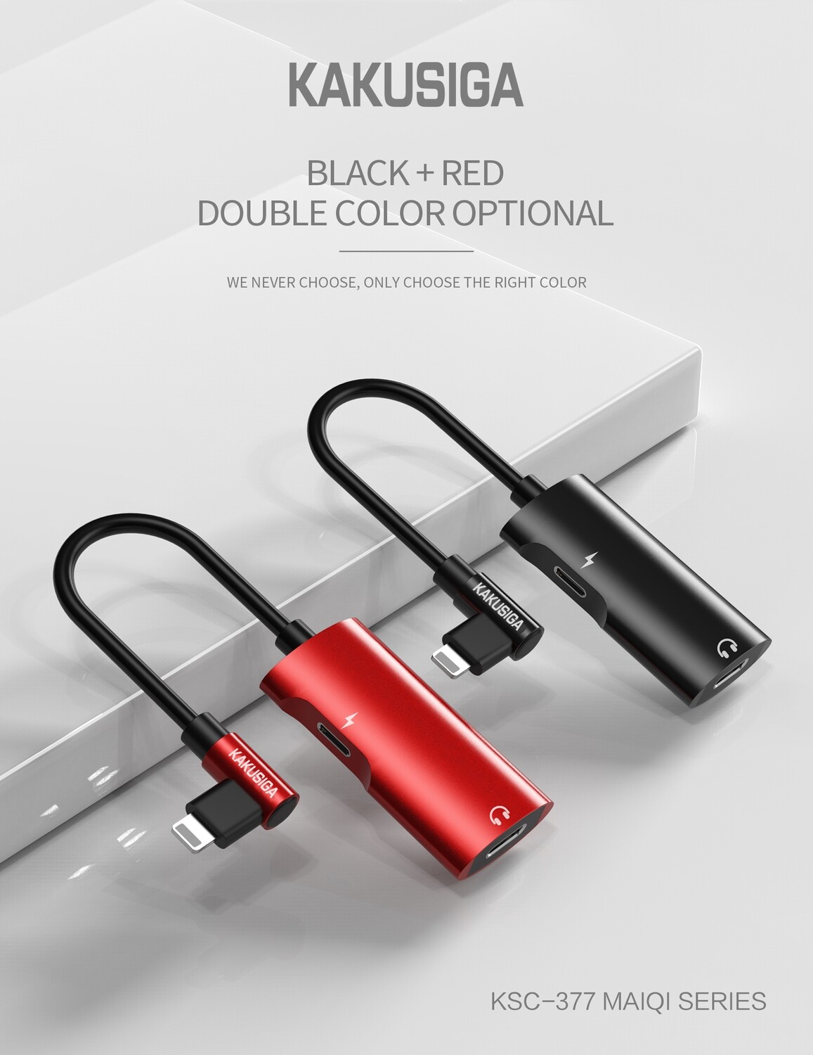 Kaku 4 In 1 Audio Converter (Lightning), Black