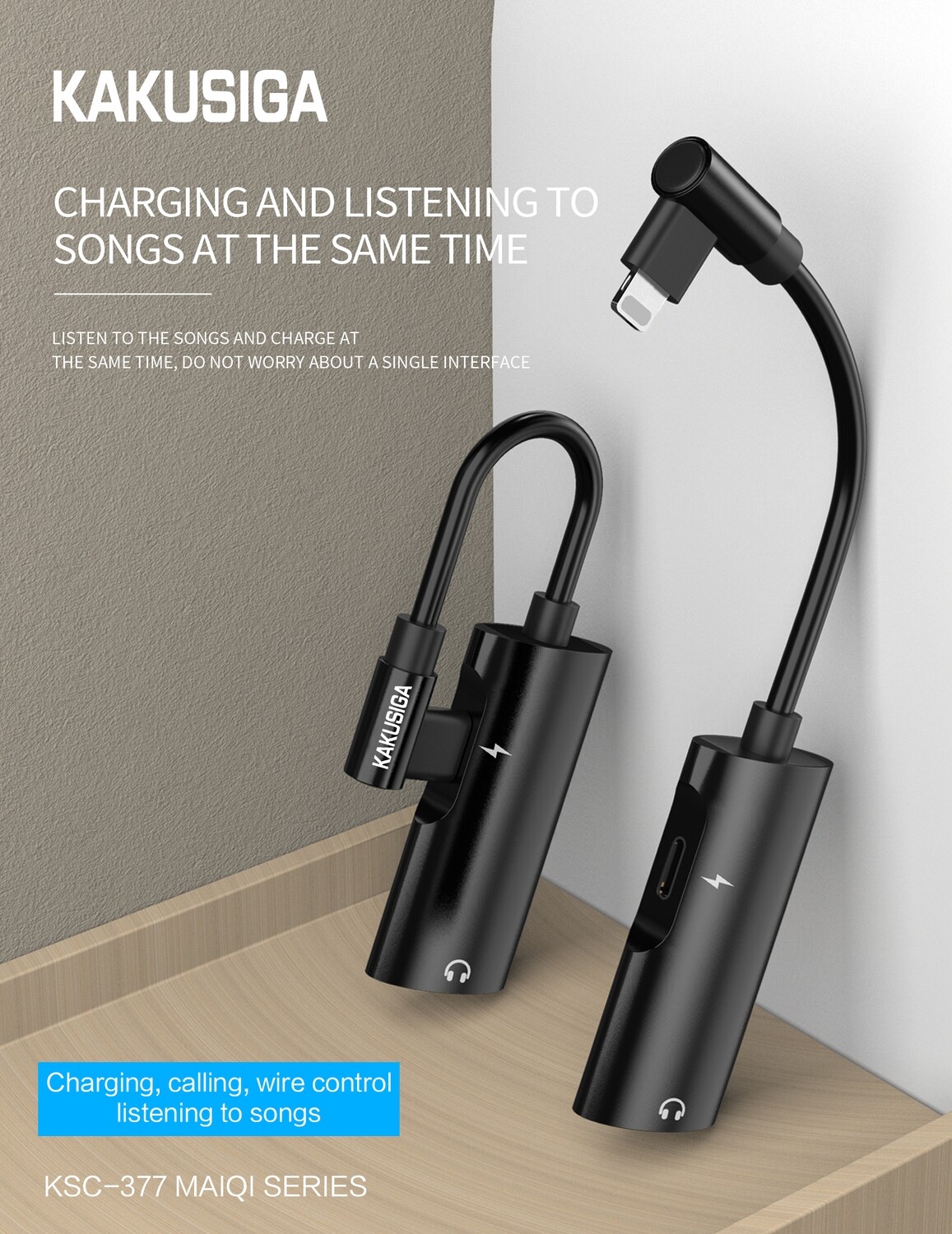 Kaku 4 In 1 Audio Converter (Type-C), Black