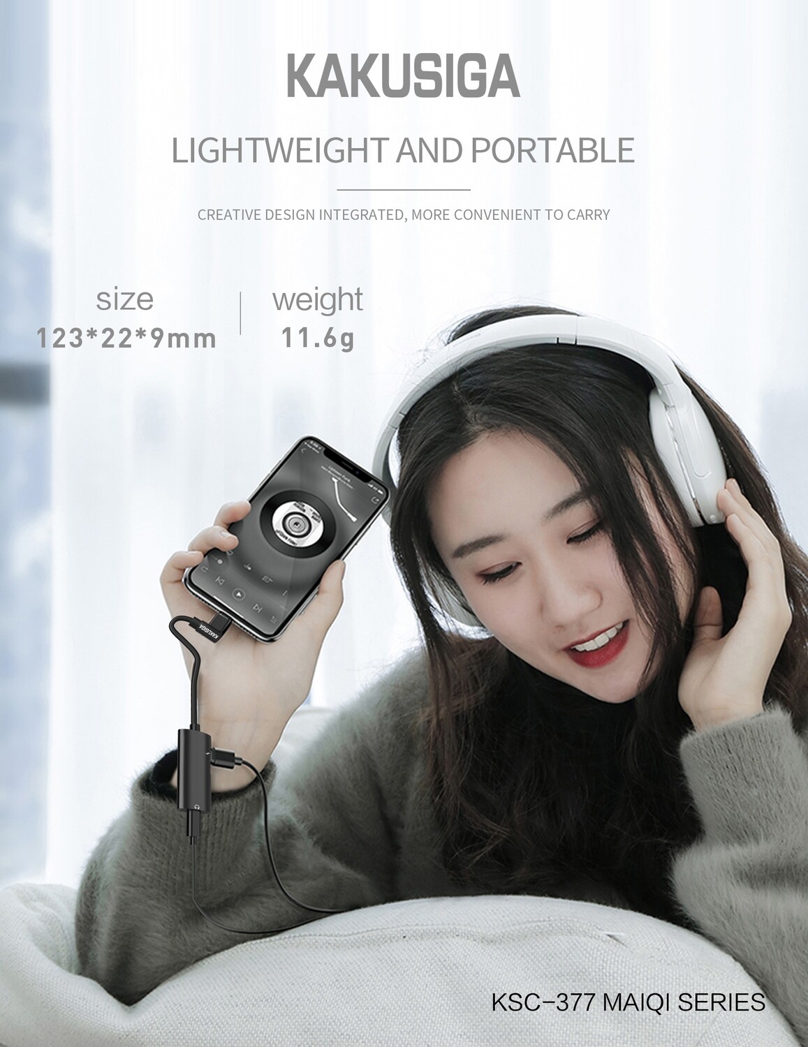 Kaku 4 In 1 Audio Converter (Type-C), Black