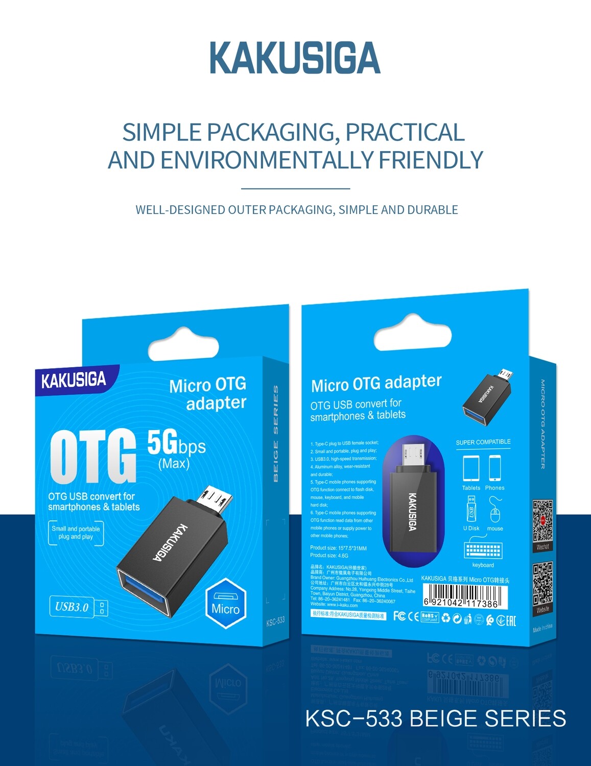 Kaku Micro OTG Adapter, Black