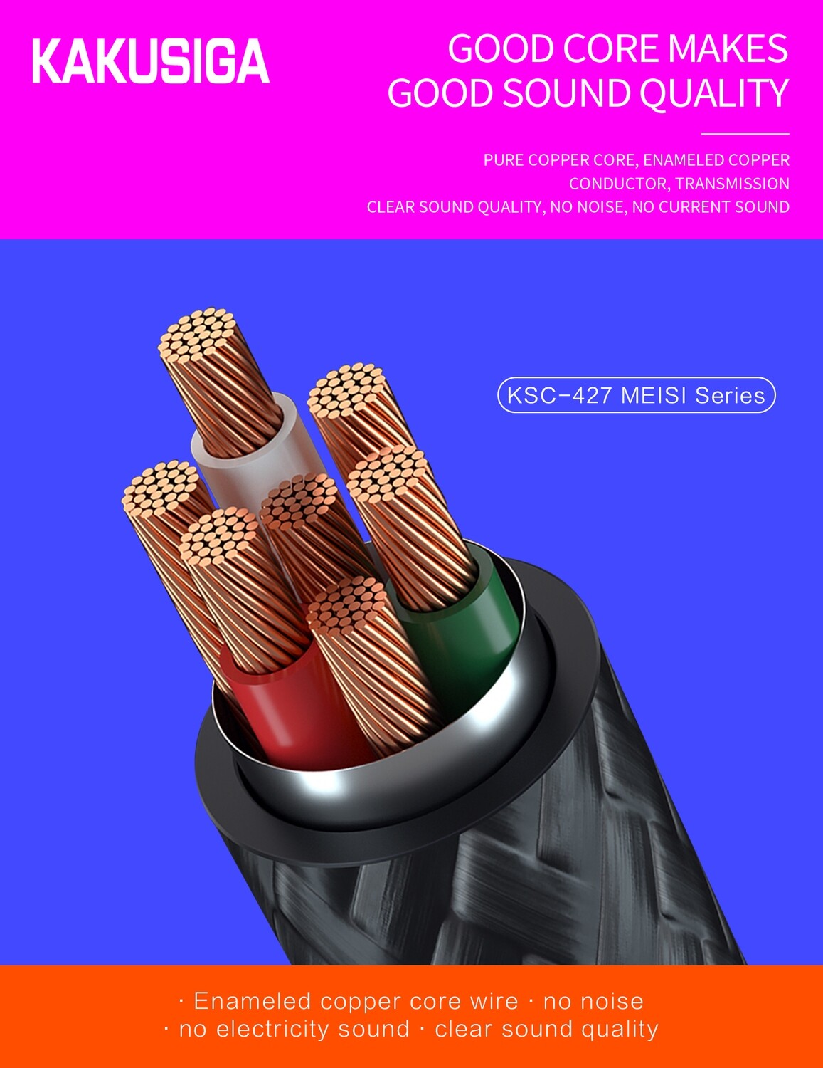 Kaku KSC-427 MEISI Aux Braided Cable (Type-C To 3.5Mm) (1M), Black