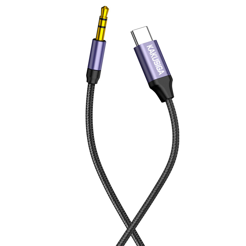 Kaku KSC-427 MEISI Aux Braided Cable (Type-C To 3.5Mm) (1M), Black